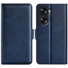 For Honor 60 Pro Textured Business Elegant Phone Cover PU Leather Flip Folio Book Stand Wallet Case - Blue