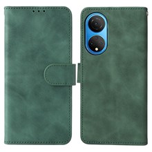 For Honor X7 Flip Wallet Phone Case Skin-Touch Feeling Leather Stand Function TPU Inner Shell Cover - Green