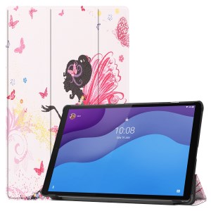 Dustproof Pattern Printing PU Leather Tri-fold Stand Tablet Case for Lenovo Tab M10 HD Gen 2 TB-X306F / TB-X306X - Beauty