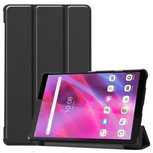PU Leather Trifold Stand Slim Fit Tablet Protective Case Cover for Lenovo Tab M8 (3rd Gen) - Black