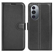 Well-protected Folio Flip Litchi Texture PU Leather Coated TPU Mobile Phone Case Stand Wallet Flip Protective Cellphone Cover for Motorola Edge X30/X30 Pro/Edge 30 Pro/Edge Plus (2022)/Edge+ (2022) - Black