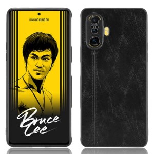 Stitching Line Design PU Leather Coated PC+TPU Phone Back Case for Xiaomi Redmi K40 Gaming - Black