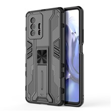 Drop Protection Hard PC + Soft TPU Hybrid Kickstand Case for Xiaomi 11T / 11T Pro - Black