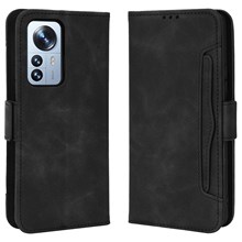For Xiaomi 12 Pro 5G / 12S Pro 5G /12 Pro (Dimensity) 5G Magnetic Closing Shockproof Multi-Card Slots Wallet Case Premium PU Leather Stand Flip Cell Phone Cover - Black