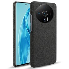 For Xiaomi 12S Ultra 5G Anti-shock Phone Case Solid Color Cloth Fabric Well-protected Mobile Phone Cover - Black