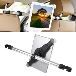 H55-1 Universal 360 Degree Rotating Car Headrest Mount Extendable 2-End Hooks Car Mount Holder for 7-11" Tablets