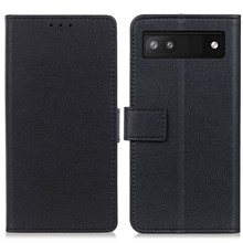 For Google Pixel 6a Shockproof PU Leather + TPU Flip Phone Case Protective Shell with Wallet Stand - Black