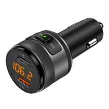 C57 Mini Dual USB QC3.0 Car Charger FM Transmitter Hands-free Call Bluetooth-compatible MP3 Music Player