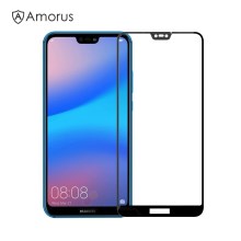AMORUS for Huawei P20 Lite / Nova 3e Screen Protector Clear Full Glue Silk Print Tempered Glass Screen Film