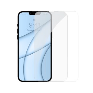 BASEUS 2Pcs/Set Screen Protector for iPhone 13 mini 5.4 inch High Transparency 0.3mm Tempered Glass Film with Installation Frame