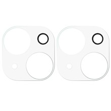 For iPhone 14 6.1 inch / 14 Plus 6.7 inch 2Pcs / Pack Rear Back Camera Lens 3D Arc Edge Tempered Glass HD Clarity Lens Film