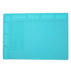 Silicone Pad Phone Maintenance Platform High Temperature Resistant with 25cm Scale Ruler - Blue