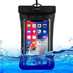 Checkered Pattern Waterproof Phone Case ABS+PVC Screen Touchable IPX8 Underwater Dry Bag for Phone within 6.8'' - Black