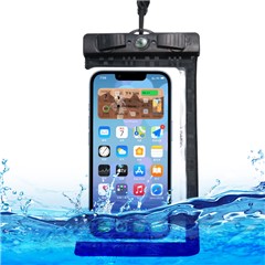 Waterproof Phone Case for Phone within 7.5'' ABS+PVC Screen Touchable IPX8 Phone Water Protector Pouch with Compass - Black