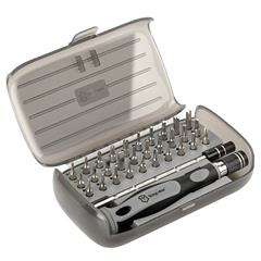 KING'SDUN KS-840084 32 in 1 Portable Precision Repair Tool Kit Magnetic Mini Screwdriver Set with 30Pcs Bits / Translucent Storage Box