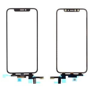 Touch Digitizer Screen Glass with Short Flex Cable + OCA Optical Clear Adhesive Sticker for iPhone X (without Logo) - Black