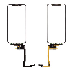 Touch Digitizer Screen Glass with Long Flex Cable + OCA Optical Clear Adhesive Sticker (without Logo) for iPhone X  - Black