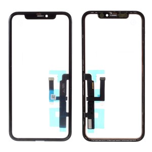 Touch Digitizer Screen Glass Flex Cable + OCA Optical Clear Adhesive Sticker (without Logo) for iPhone 11 6.1 inch - Black