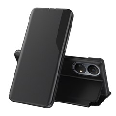 For Honor Play 30 Plus 5G / X7 Phone Case Folio Flip PU Leather Stand Cover - Black