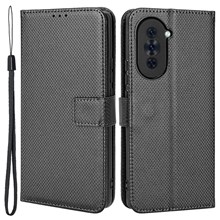 For Huawei nova 10 4G Shockproof Diamond Texture Stand Wallet Phone Case PU Leather + TPU Full Protection Cover - Black