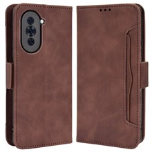 Wallet Phone Case for Huawei nova 10 Pro 4G, Multiple Card Slots PU Leather Folio Flip Cover with Stand - Brown