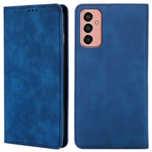 For Samsung Galaxy M13 4G Drop-proof Flip Case Full Protection Shell Viewing Stand Skin-touch PU Leather Phone Cover with Card Slot - Blue