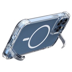 For iPhone 14 6.1 inch Drop Protection Phone Shell Hard Plastic TPU Phone Case Clear Concealed Hanging Kickstand Phone Covering Compatible with MagSafe