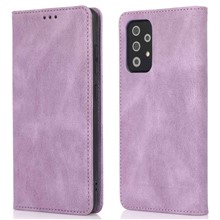 For Samsung Galaxy A32 5G / Galaxy M32 5G PU Leather Wallet Phone Case Magnetic Closure Shockproof Cover with Stand - Purple