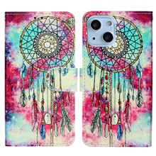 For iPhone 14 6.1 inch Pattern Printing Magnetic Clasp Phone Cover PU Leather Wallet Stand Case - Dream Catcher