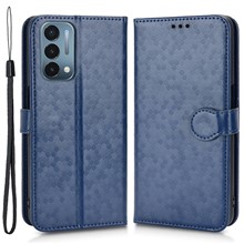 For OnePlus Nord N200 5G Folio Flip Wallet Case Dot Pattern Imprinted PU Leather Stand Well-protected Cover - Sapphire