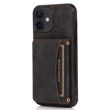  crazy horse texture leather card holder case Stand for Amazon Fire Phone - Black