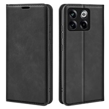 For OnePlus Ace Pro 5G / 10T 5G Skin-touch Feeling PU Leather Case Magnetic Auto-absorbed Stand Wallet Folio Flip Phone Cover - Black