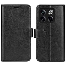 For OnePlus Ace Pro 5G / 10T 5G PU Leather Crazy Horse Texture Phone Case Folio Flip Wallet Stand Anti-drop Cover - Black