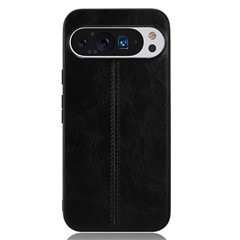 For Google Pixel 9 Pro XL Case Leather+TPU+PC Phone Cover Stitching Line - Black