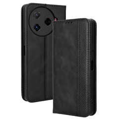 For TECNO Camon 30 Pro 5G / CL8 Case Stand Wallet Retro Leather Phone Cover - Black