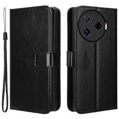 For TECNO Camon 30 Pro 5G CL8 Case Leather Phone Cover   - Black
