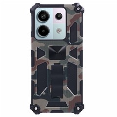 For Xiaomi Redmi Note 13 Pro 5G / Poco X6 5G Case Camouflage PC+TPU Phone Cover with Kickstand - Army Green