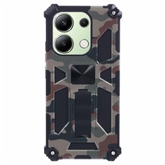 For Xiaomi Redmi Note 13 4G Case Kickstand PC+TPU Phone Cover Camouflage Design - Army Green