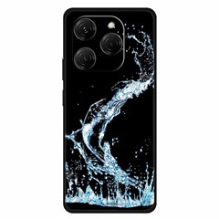 For TECNO Spark 20 Pro Case Pattern Slim Shockproof Back TPU Cover - Blue Water Droplet