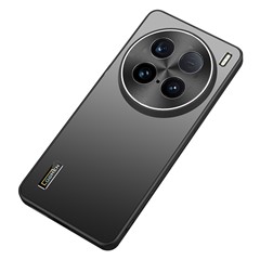 For vivo X100 Ultra 5G Case PC+TPU Anti-Scratch Cell Phone Cover with Metal Lens Cover - Graphite Black