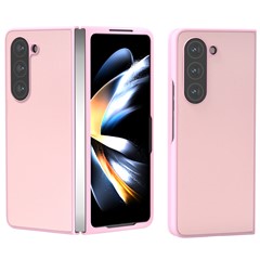 For Samsung Galaxy Z Fold5 5G Slim Case Anti-Drop PC+PU Phone Cover - Pink