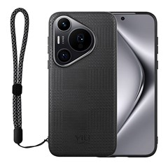 VILI TH Series for Huawei Pura 70 Case Leather Coated TPU + PC Anti-Slip Texture Phone Cover - Black