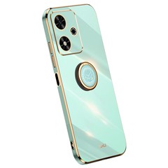 XINLI For Honor Play 50 Case TPU Phone Cover with Kickstand Electroplating Golden Edge - Cyan