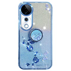 KADEM For vivo S19 Pro 5G Case Ring Holder Cute Floral TPU Phone Cover Gradient - Blue