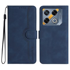 YX0030 For Infinix GT 20 Pro 5G Case Smile Letter PU Leather Wallet Protective Phone Cover - Sapphire