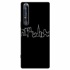For Sony Xperia 1 IV 5G Case Line Art Design TPU Drop Impact Phone Cover - City