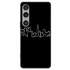 For Sony Xperia 1 VI Line Art Case Anti-Scratch Soft TPU Phone Cover - City