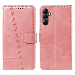For Samsung Galaxy A05s 4G Leather Phone Case T-Shaped Lines Full Protection - Rose Gold