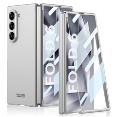 GKK For Samsung Galaxy Z Fold6 5G Case Super Slim PC Phone Cover with Screen Protector - Silver