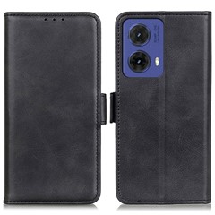 For Motorola Moto G85 5G / S50 Neo 5G Stand Case Shockproof Leather Wallet Phone Cover - Black
